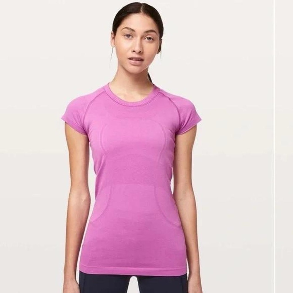 Pink Lululemon Swiftly Tech short sleeve